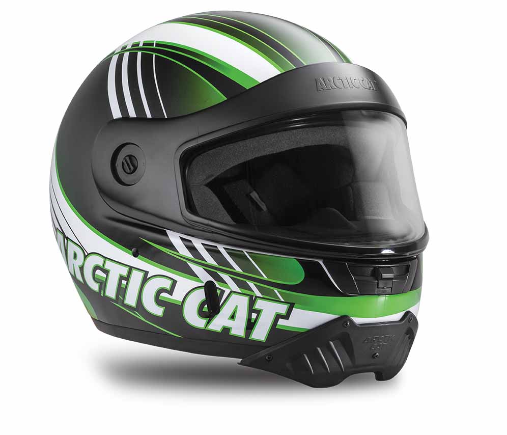 Arctic Cat Green Modular Snowmobile Helmet Electric Shield S M L XL 2X 5292-104 